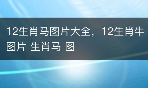 12生肖马图片大全，12生肖牛图片 生肖马 图
