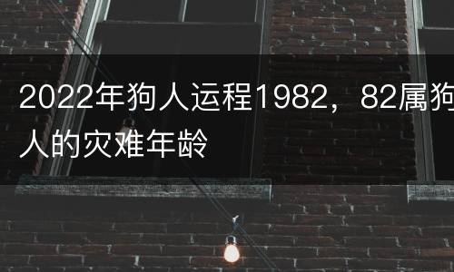 2022年狗人运程1982，82属狗人的灾难年龄