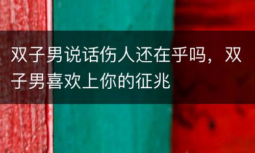双子男说话伤人还在乎吗，双子男喜欢上你的征兆
