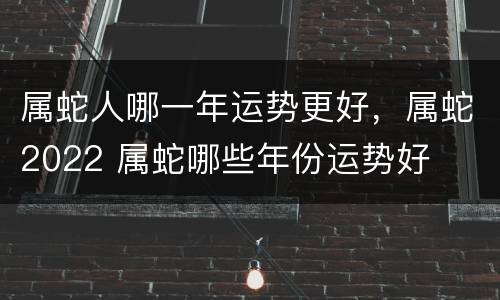 属蛇人哪一年运势更好，属蛇2022 属蛇哪些年份运势好