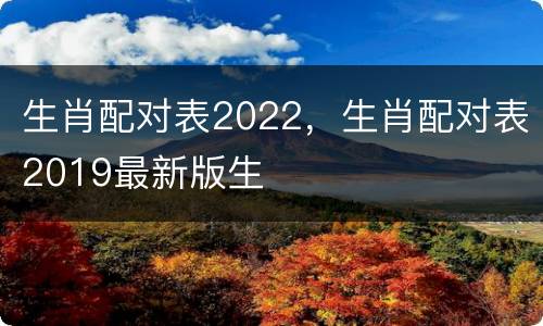 生肖配对表2022，生肖配对表2019最新版生