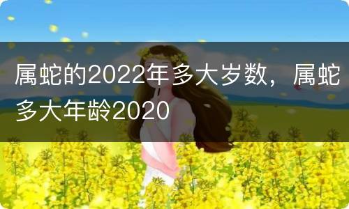 属蛇的2022年多大岁数，属蛇多大年龄2020