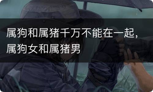 属狗和属猪千万不能在一起，属狗女和属猪男