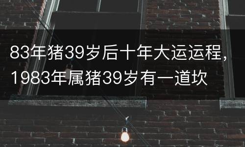 83年猪39岁后十年大运运程，1983年属猪39岁有一道坎