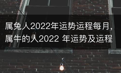 属兔人2022年运势运程每月，属牛的人2022 年运势及运程