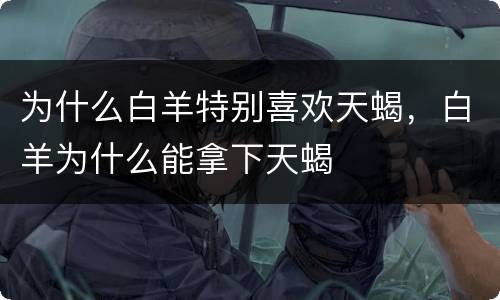 为什么白羊特别喜欢天蝎，白羊为什么能拿下天蝎