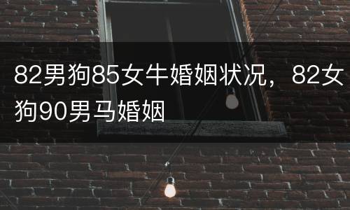 82男狗85女牛婚姻状况，82女狗90男马婚姻