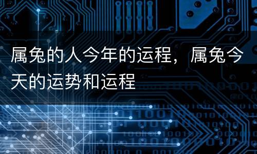 属兔的人今年的运程，属兔今天的运势和运程