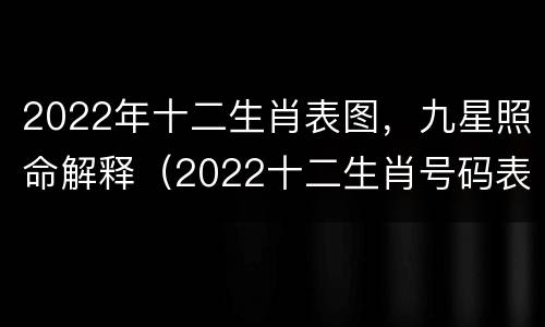 2022年十二生肖表图，九星照命解释（2022十二生肖号码表图）