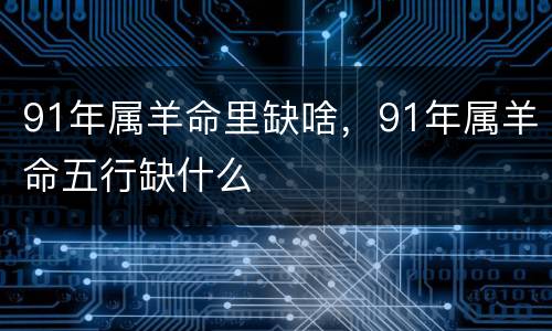 91年属羊命里缺啥，91年属羊命五行缺什么