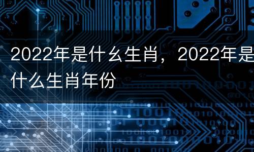 2022年是什幺生肖，2022年是什么生肖年份