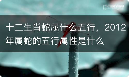十二生肖蛇属什么五行，2012年属蛇的五行属性是什么