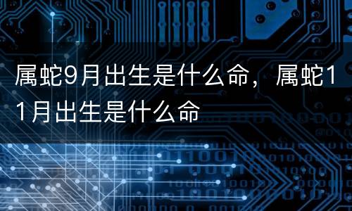 属蛇9月出生是什么命，属蛇11月出生是什么命