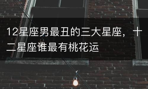 12星座男最丑的三大星座，十二星座谁最有桃花运