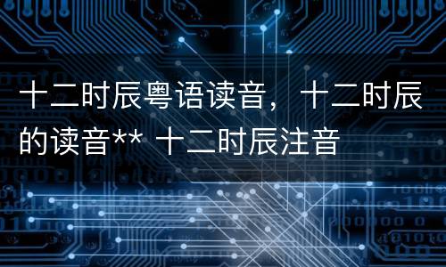 十二时辰粤语读音，十二时辰的读音** 十二时辰注音