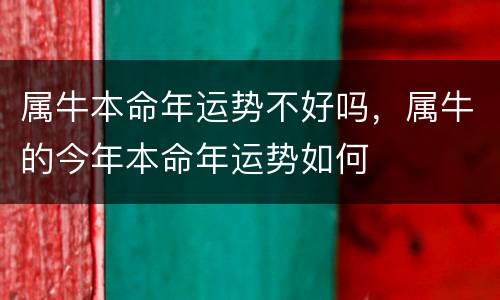 属牛本命年运势不好吗，属牛的今年本命年运势如何