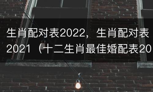 生肖配对表2022，生肖配对表2021（十二生肖最佳婚配表2021）