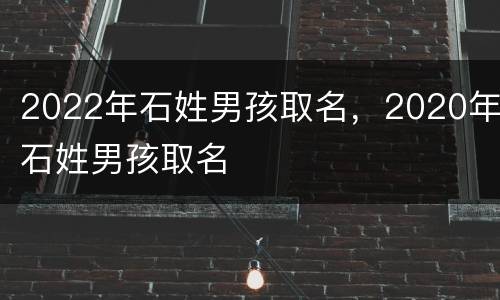 2022年石姓男孩取名，2020年石姓男孩取名