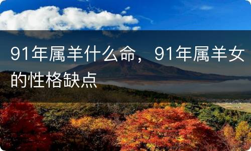 91年属羊什么命，91年属羊女的性格缺点