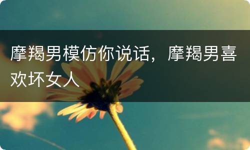 摩羯男模仿你说话，摩羯男喜欢坏女人