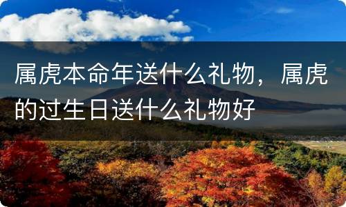 属虎本命年送什么礼物，属虎的过生日送什么礼物好