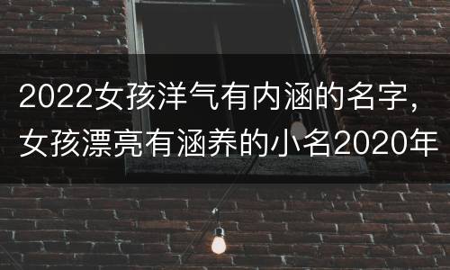 2022女孩洋气有内涵的名字，女孩漂亮有涵养的小名2020年