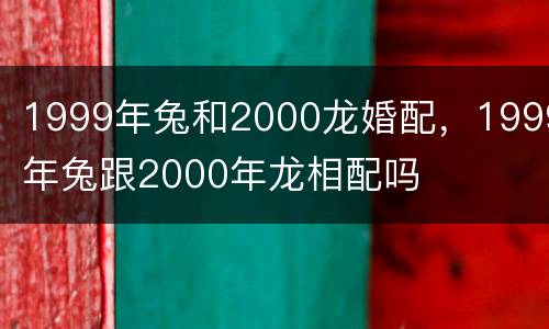 1999年兔和2000龙婚配，1999年兔跟2000年龙相配吗