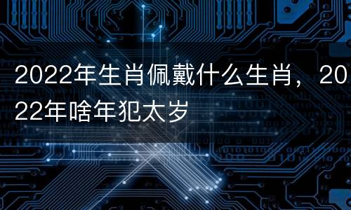 2022年生肖佩戴什么生肖，2022年啥年犯太岁