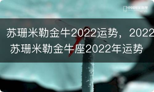 苏珊米勒金牛2022运势，2022 苏珊米勒金牛座2022年运势