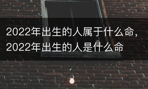 2022年出生的人属于什么命，2022年出生的人是什么命