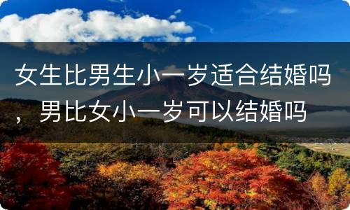 女生比男生小一岁适合结婚吗，男比女小一岁可以结婚吗