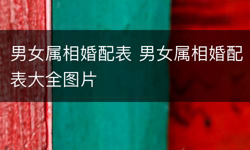 男女属相婚配表 男女属相婚配表大全图片