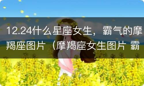 12.24什么星座女生，霸气的摩羯座图片（摩羯座女生图片 霸气）