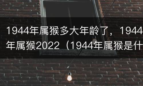 1944年属猴多大年龄了，1944年属猴2022（1944年属猴是什么年）