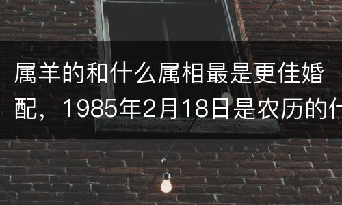 属羊的和什么属相最是更佳婚配，1985年2月18日是农历的什么时候