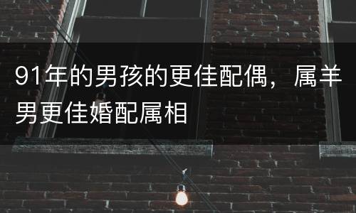 91年的男孩的更佳配偶，属羊男更佳婚配属相
