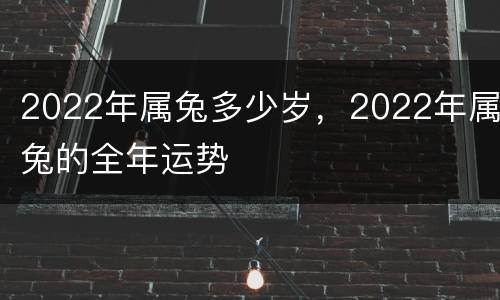 2022年属兔多少岁，2022年属兔的全年运势