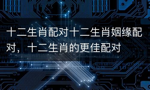 十二生肖配对十二生肖姻缘配对，十二生肖的更佳配对