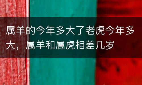 属羊的今年多大了老虎今年多大，属羊和属虎相差几岁