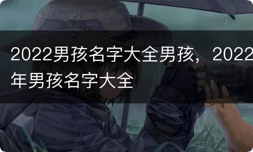 2022男孩名字大全男孩，2022年男孩名字大全