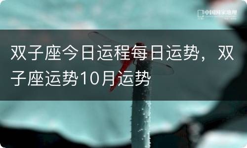 双子座今日运程每日运势，双子座运势10月运势