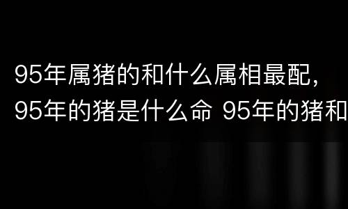 95年属猪的和什么属相最配，95年的猪是什么命 95年的猪和