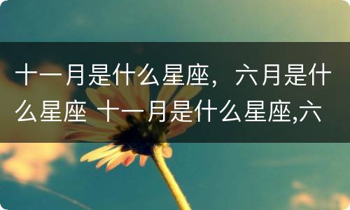 十一月是什么星座，六月是什么星座 十一月是什么星座,六月是什么星座