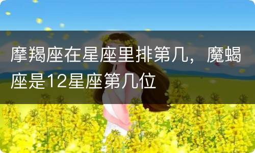 摩羯座在星座里排第几，魔蝎座是12星座第几位