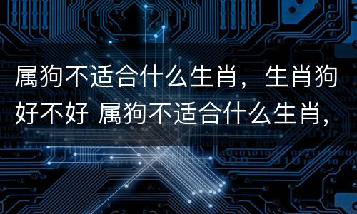 属狗不适合什么生肖，生肖狗好不好 属狗不适合什么生肖,生肖狗好不好呢