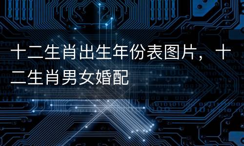 十二生肖出生年份表图片，十二生肖男女婚配