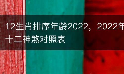 12生肖排序年龄2022，2022年十二神煞对照表