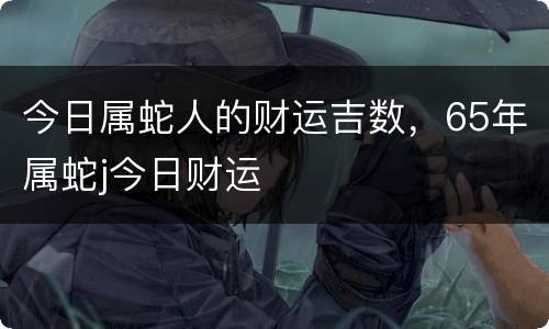 今日属蛇人的财运吉数，65年属蛇j今日财运