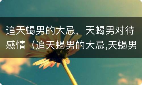 追天蝎男的大忌，天蝎男对待感情（追天蝎男的大忌,天蝎男对待感情怎么样）