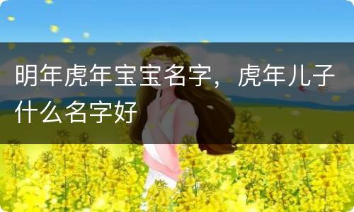 明年虎年宝宝名字，虎年儿子什么名字好